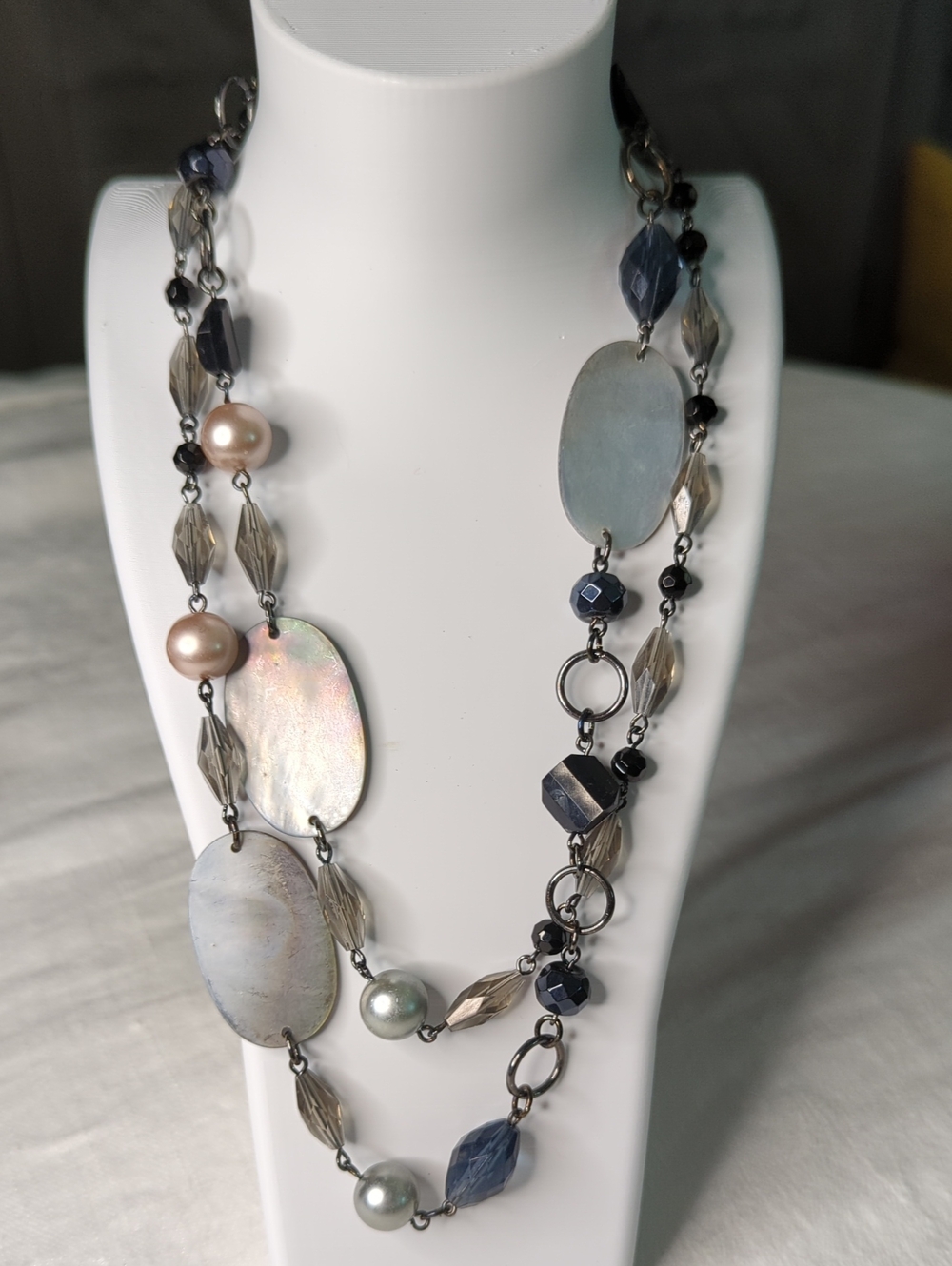 Multitone Shell & Pearl Long Necklace